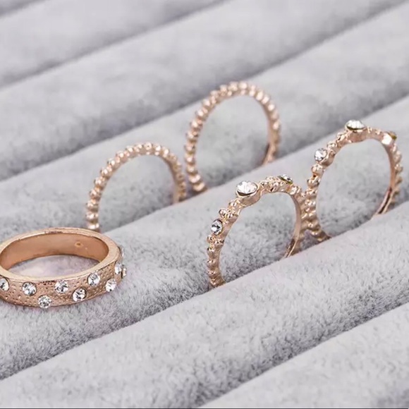 ✨Rose Gold Plated Crystal Stacked Rings✨ - Picture 6 of 6